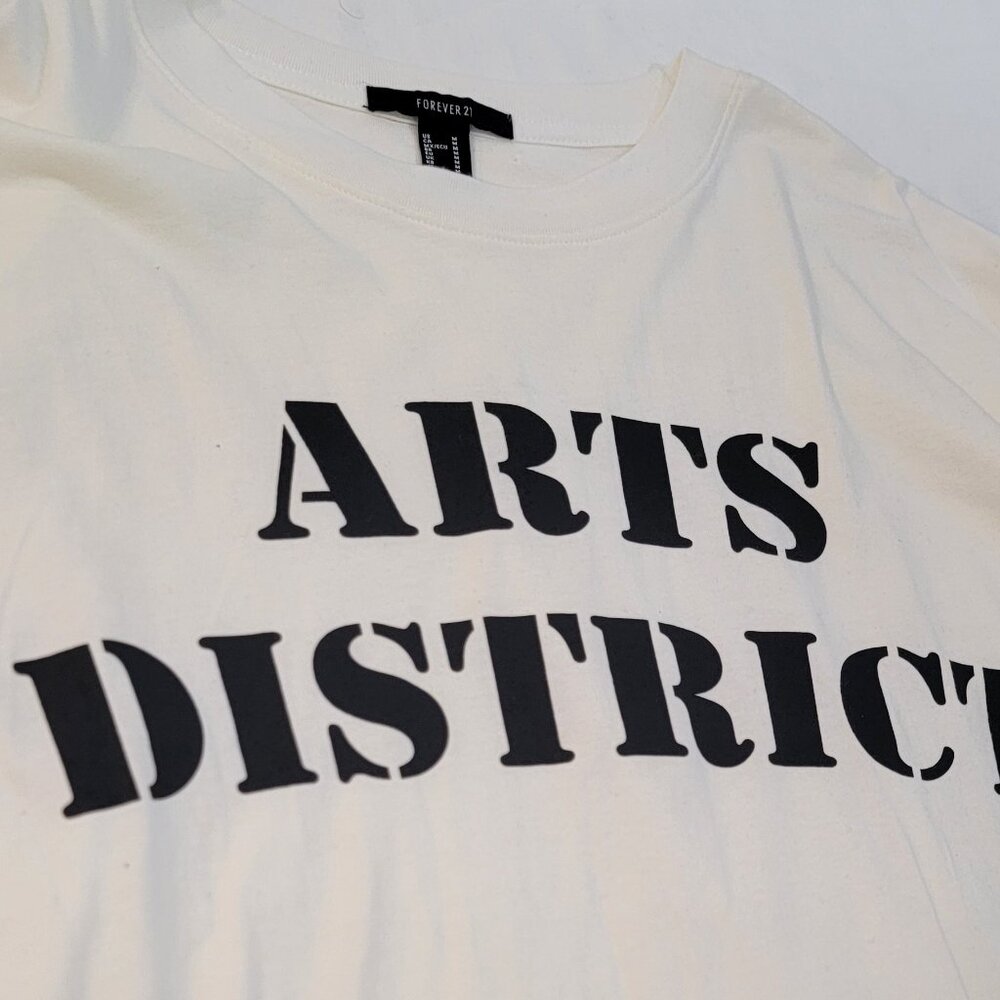 Forever 21 Long Sleeve Graphic Tee – Arts District Print – Casual Street Style